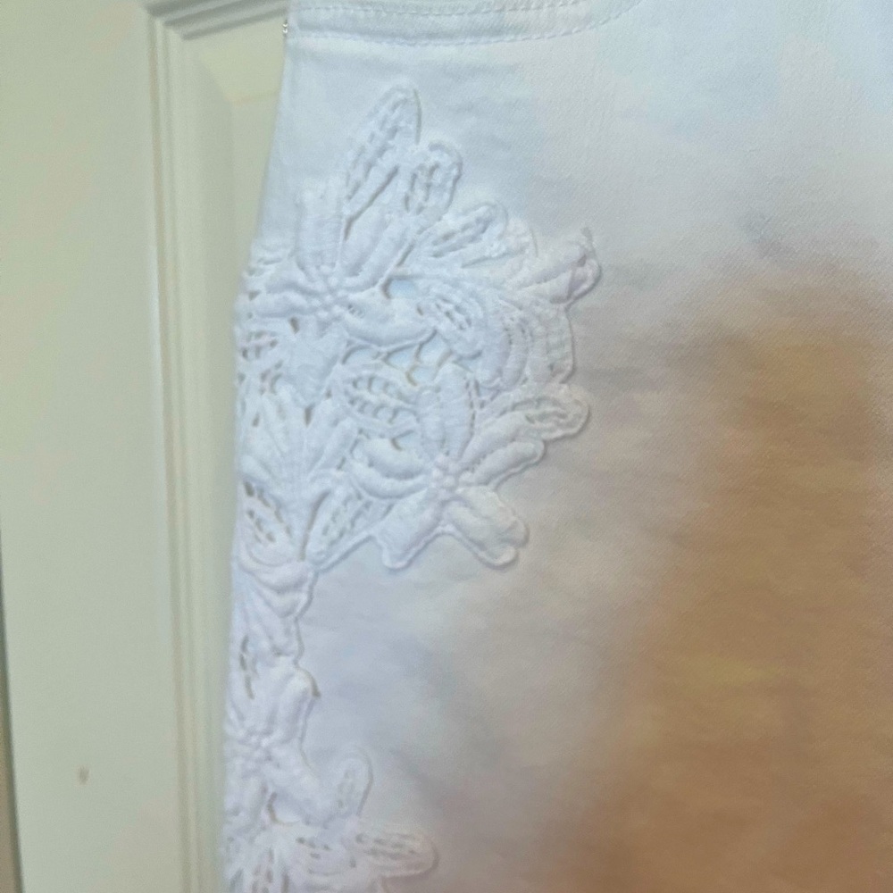 # Chicos embroidered lace jeans (Sz 1 =  size 8 or Medium) - Picture 2 of 4